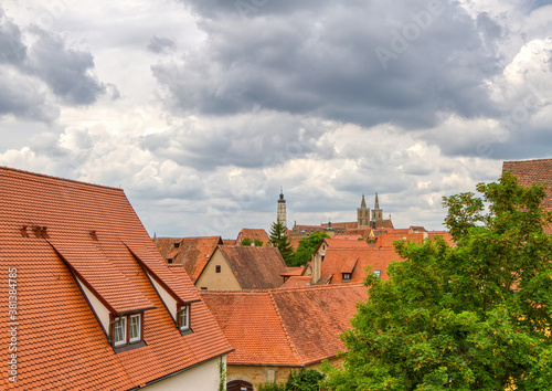 Houses in the old town of Rothenburg ob der Tauber in Bavaria