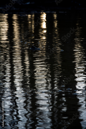 Reflection city shadow abstract river