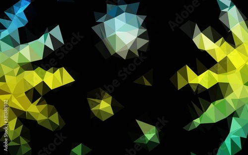 Dark Blue, Yellow vector abstract mosaic pattern. Modern geometrical abstract illustration with gradient. Template for your brand book.