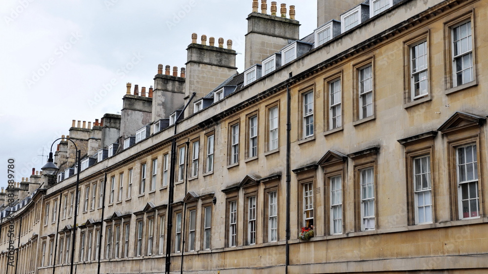 facade of old terraced houses