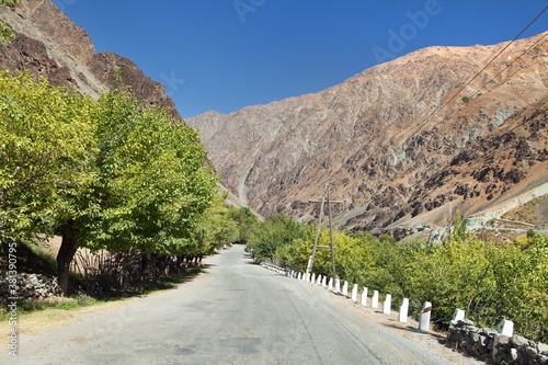 Pamir highway or pamirskij trakt mountains Tajikistan photo