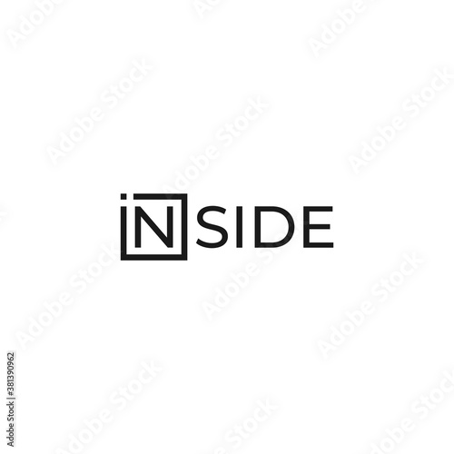 inside wordmark logo vector modern simple design with white background photo