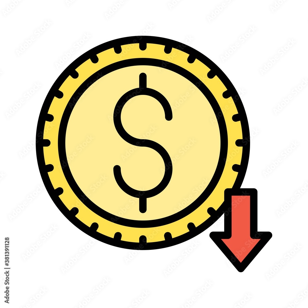 economic recession related dollar or penni sign with arrow vectors with editable stroke, economic recession related dollar or penni sign with arrow vectors with editable stroke,