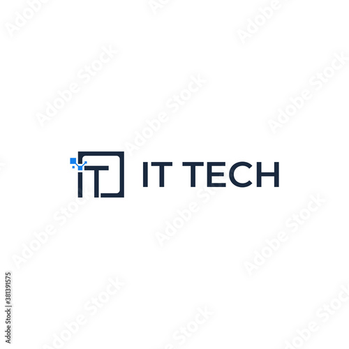 IT logo vector modern simple design with white background