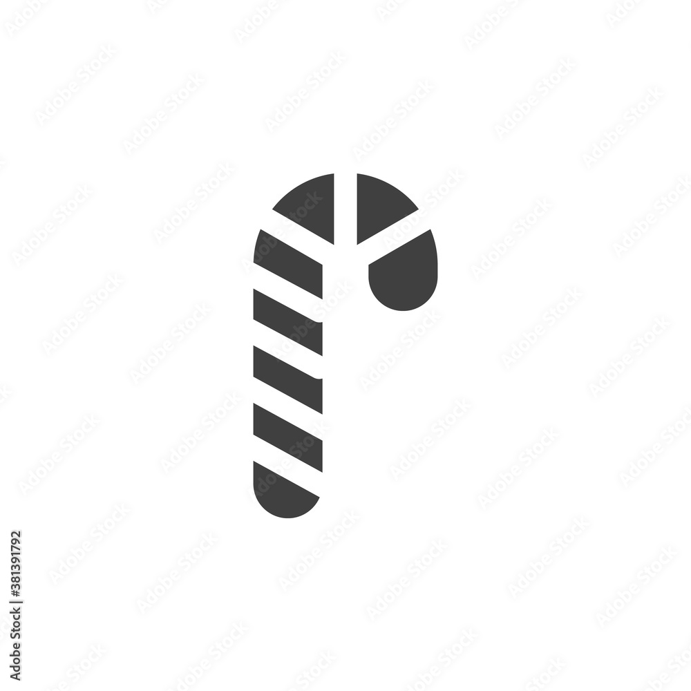 Candy cane vector icon. filled flat sign for mobile concept and web design. Xmas candy stick glyph icon. Symbol, logo illustration. Vector graphics