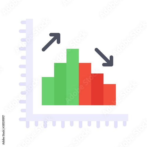 economic recession related graph and arrow with graph lines vectors in flat style,