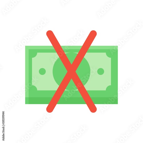 economic recession related cross sign with dollars vectors in flat style,