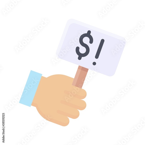 economic recession related board in hand with dollar sign on board vectors in flat style,