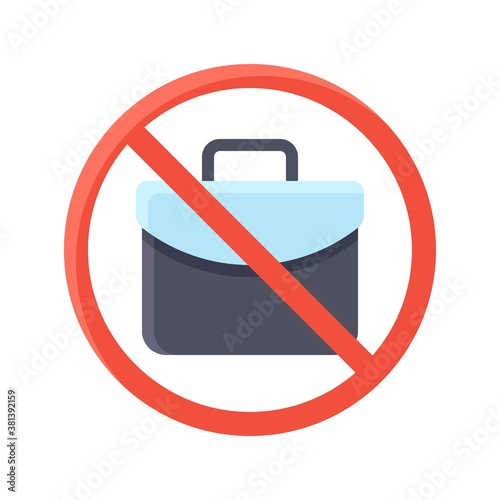 economic recession related dollar bag with restriction sign vectors in flat style,