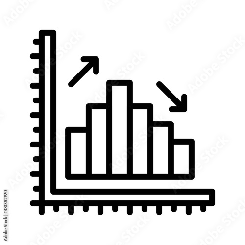 economic recession related graph and arrow with graph lines vectors in lineal style,