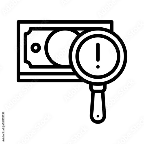 economic recession related dollars with magnifying glass vectors in lineal style,
