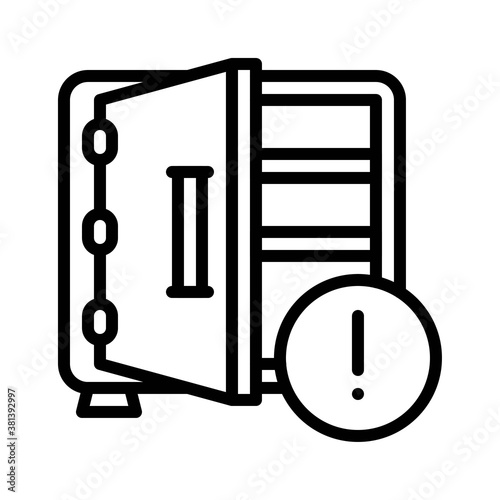 economic recession related open locker with letter i sign and handle vectors in lineal style,