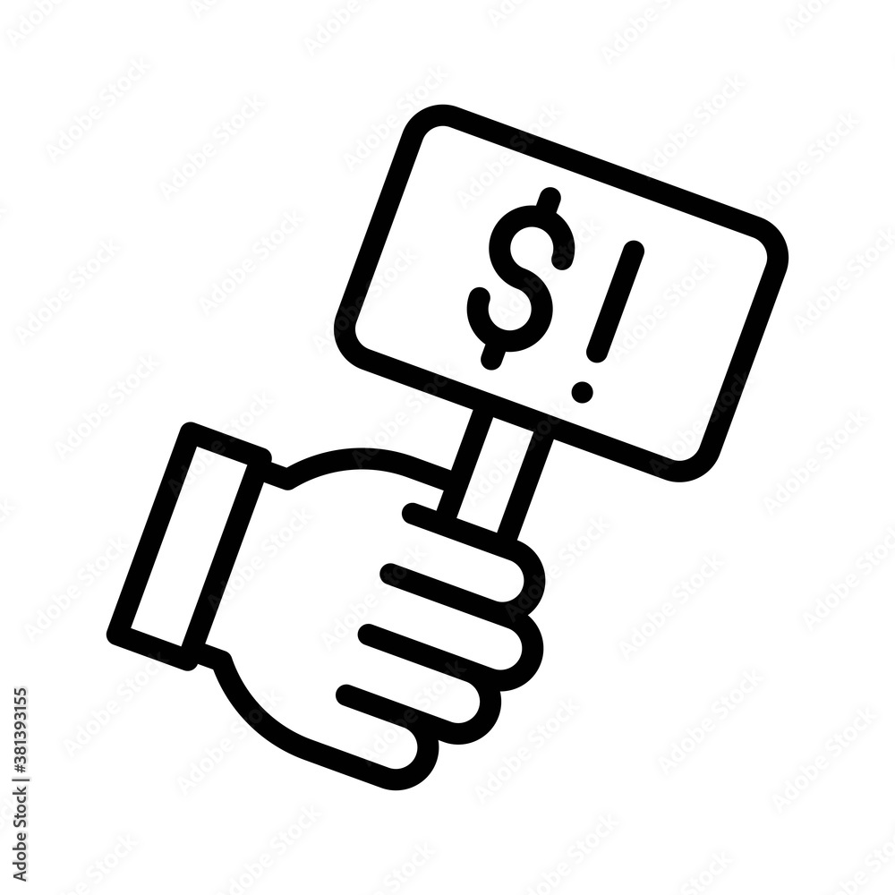 economic recession related board in hand with dollar sign on board vectors in lineal style, economic recession related board in hand with dollar sign on board vectors in lineal style,