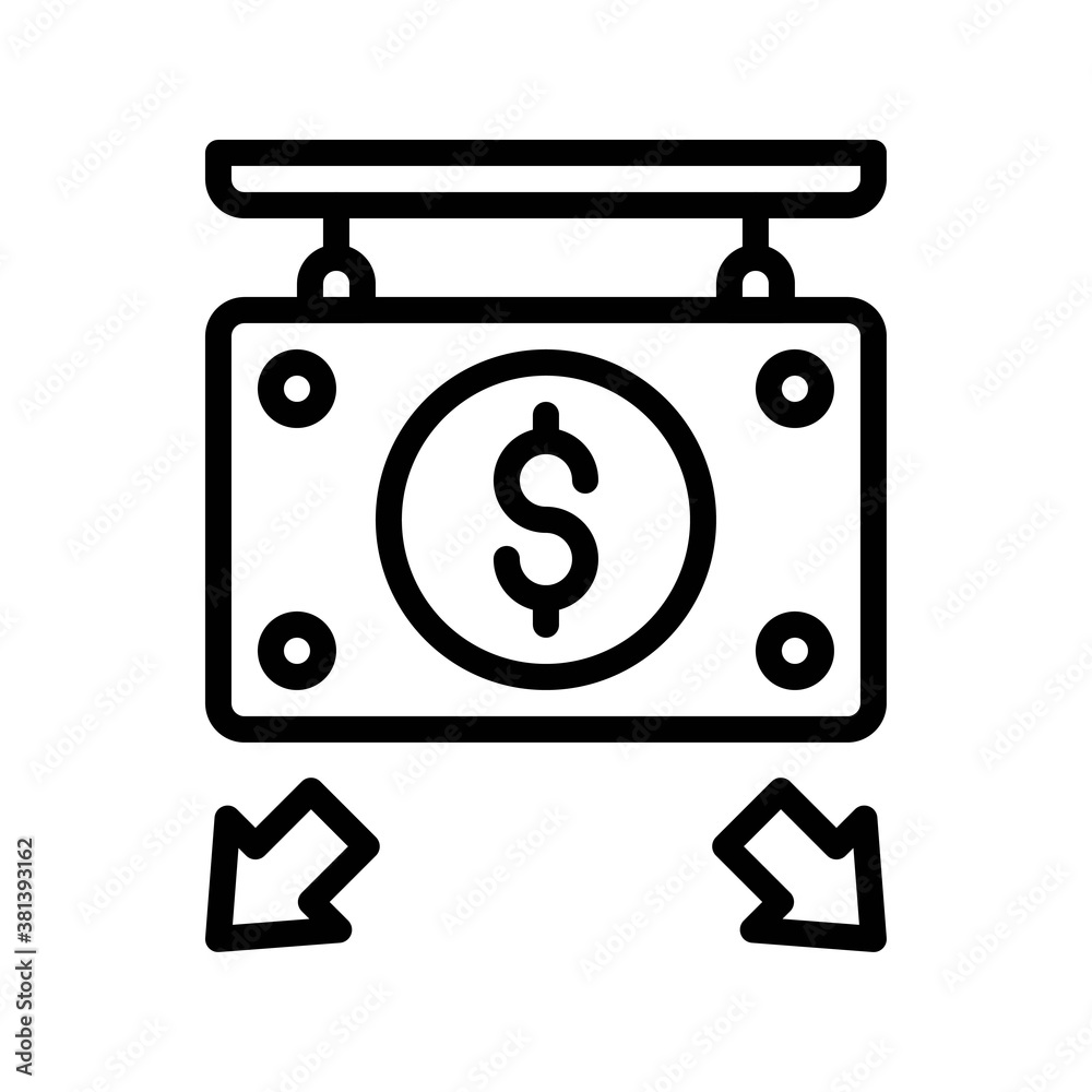 economic recession related dollar penni board with arrow vectors in lineal style, economic recession related dollar penni board with arrow vectors in lineal style,