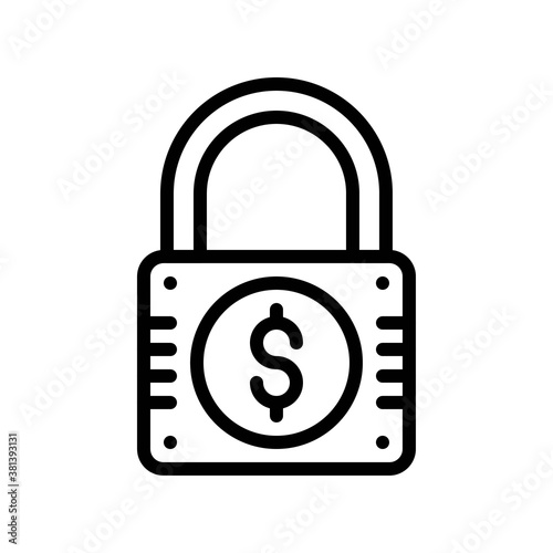 economic recession related lock with dollar or penni vectors in lineal style,
