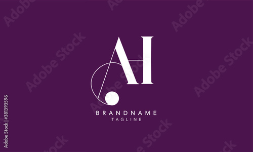 Alphabet letters Initials Monogram logo AH, HA, A and H photo