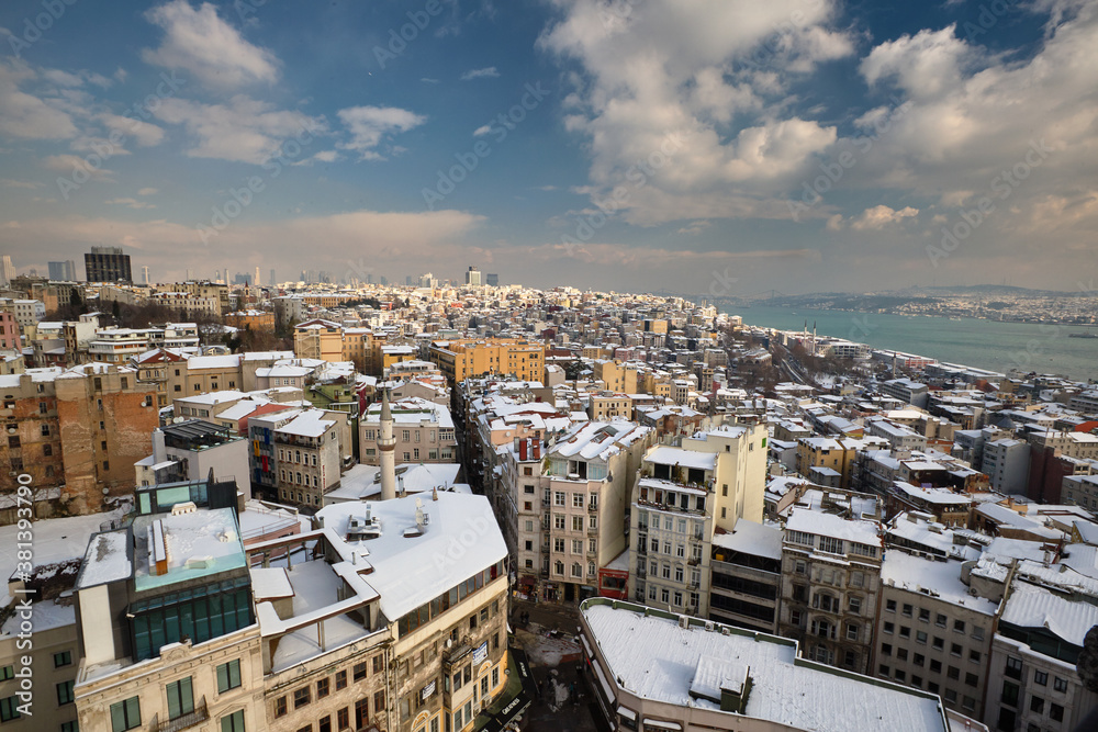 City in the winter morning. Istanbul, Turkey