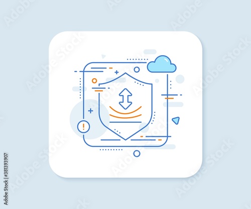 Resilience line icon. Abstract vector button. Elastic material sign. Resilience line icon. Protect shield concept. Vector