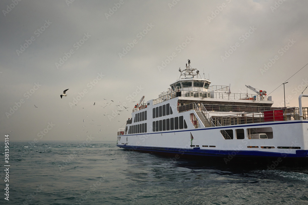 The sea ferry into the sea. Bosphorus. Istanbul.