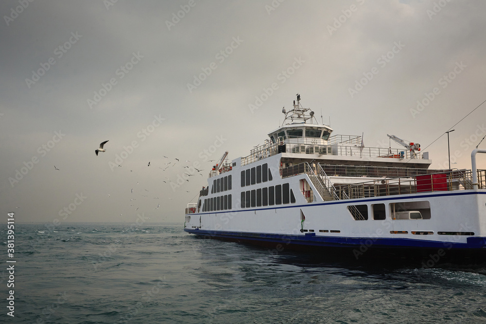 The sea ferry into the sea. Bosphorus. Istanbul. The sea ferry into the sea. Bosphorus. Istanbul.