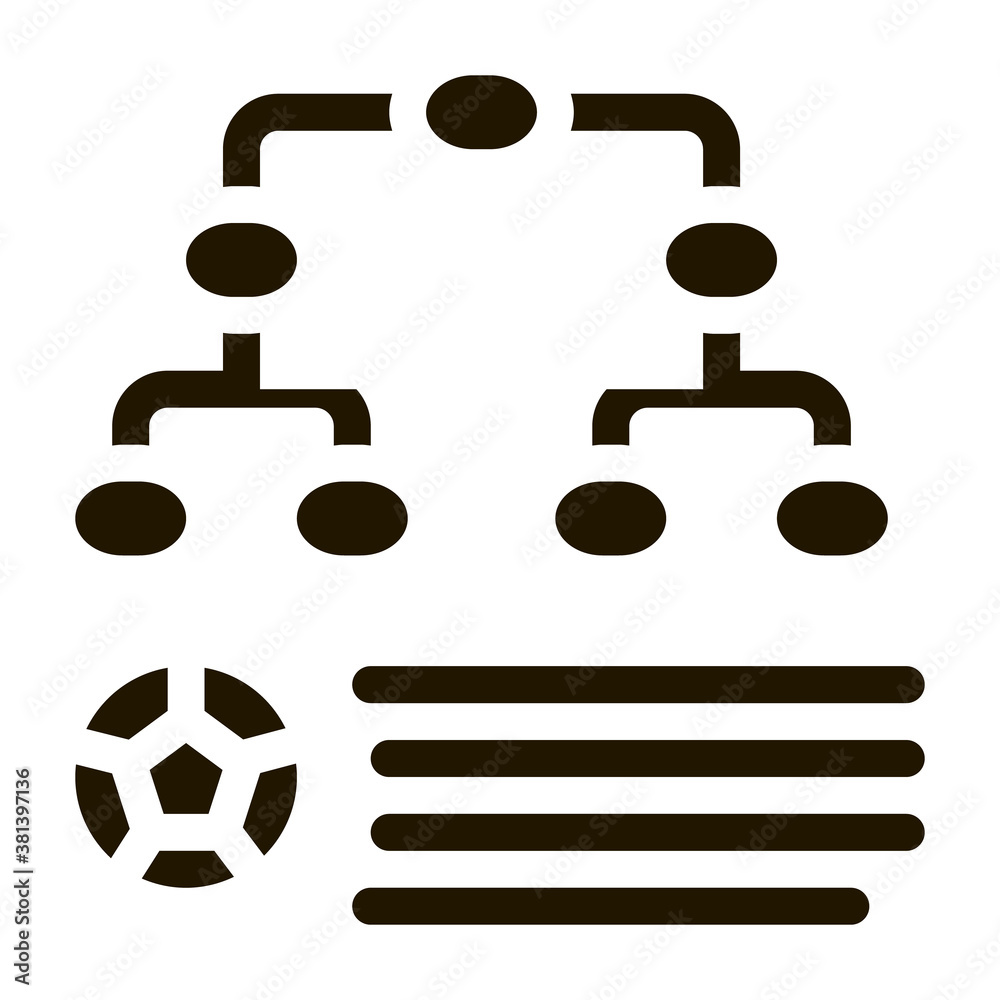 Soccer Game League Table glyph icon vector. Soccer Game League Table Sign. isolated symbol illustration