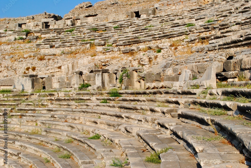 A Hellenistic theater dating back to 500 BC with the nature's beautiful Patina. Miletus Turkey.