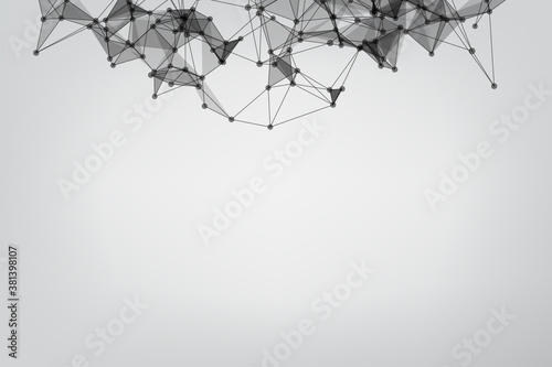 abstract low poly lines mesh white. Background Technology connecting dots and line.