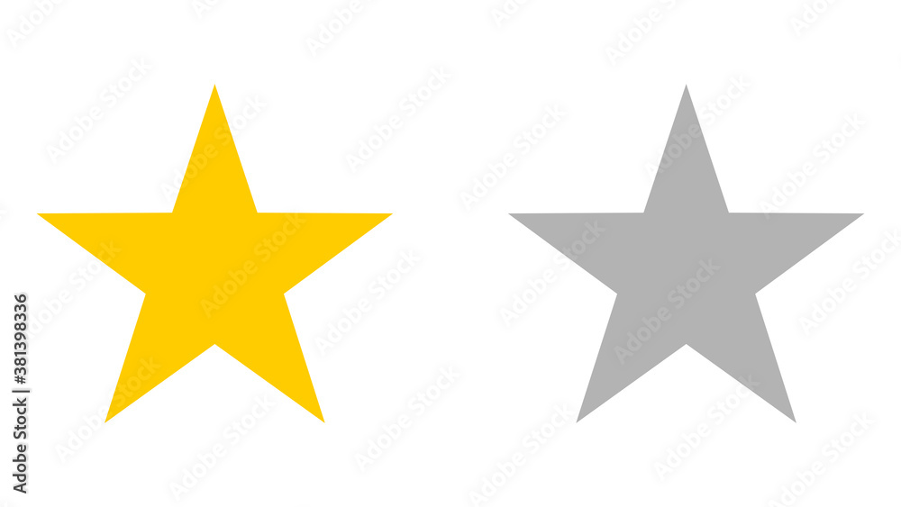 Set of Golden and Grey Review or Feedback Stars. Vector Image. Set of Golden and Grey Review or Feedback Stars. Vector Image.