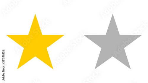 Set of Golden and Grey Review or Feedback Stars. Vector Image.