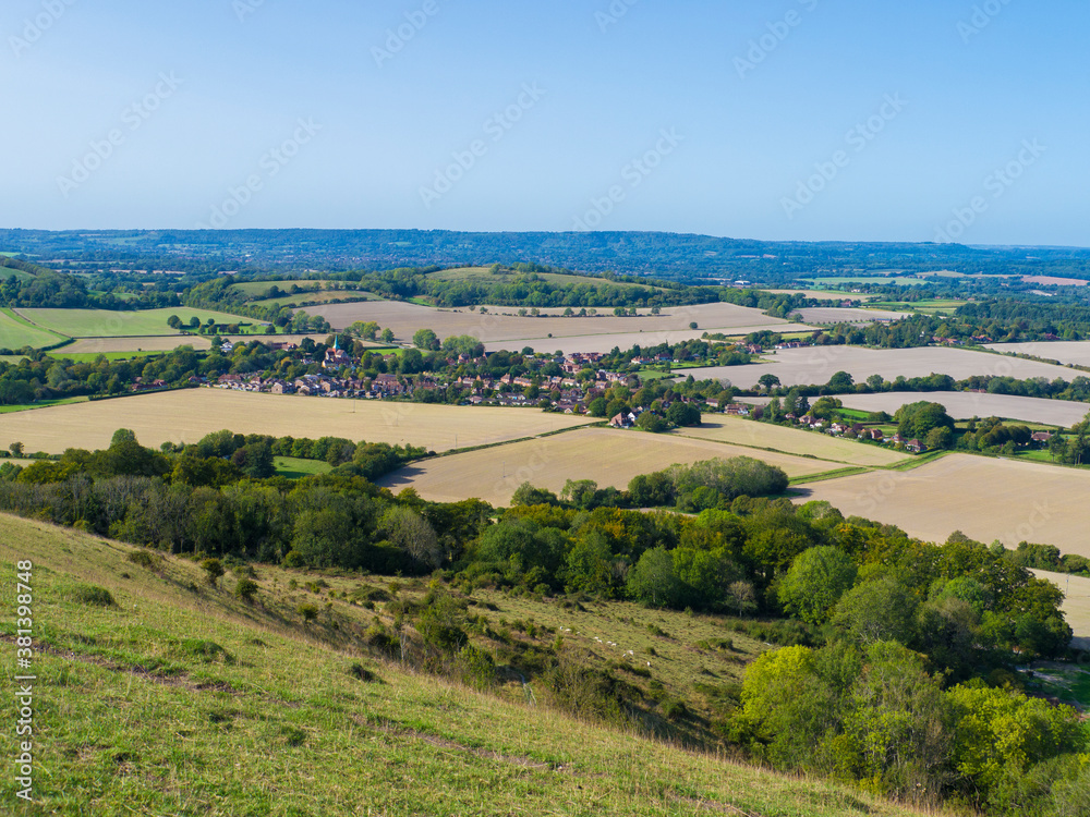 Harting Down West Sussex view to South Harting Village Harting Down West Sussex view to South Harting Village