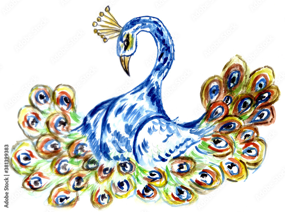 Fototapeta premium Cartoon peacock art