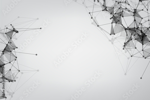 Vector banner design  Global network connection. Geometric connected. Background Technology connecting dots and line.