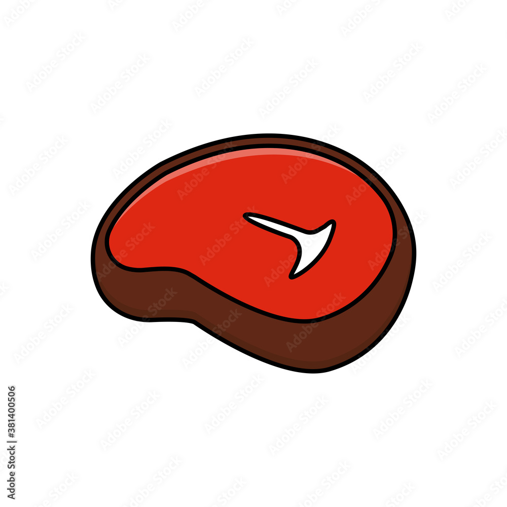 Steak icon isolated on white background. Steak on the bone. Steak closeup Steak icon isolated on white background. Steak on the bone. Steak closeup