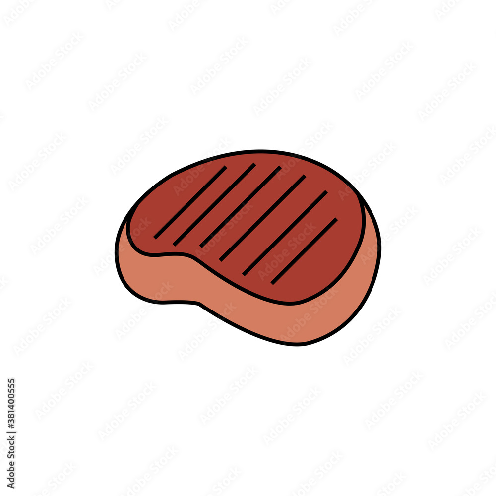 Obraz premium Steak icon isolated on white background. Steak on the bone. Symbol, logo illustration.