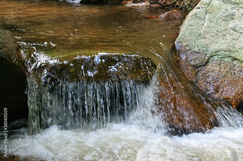 water flowing over rocks