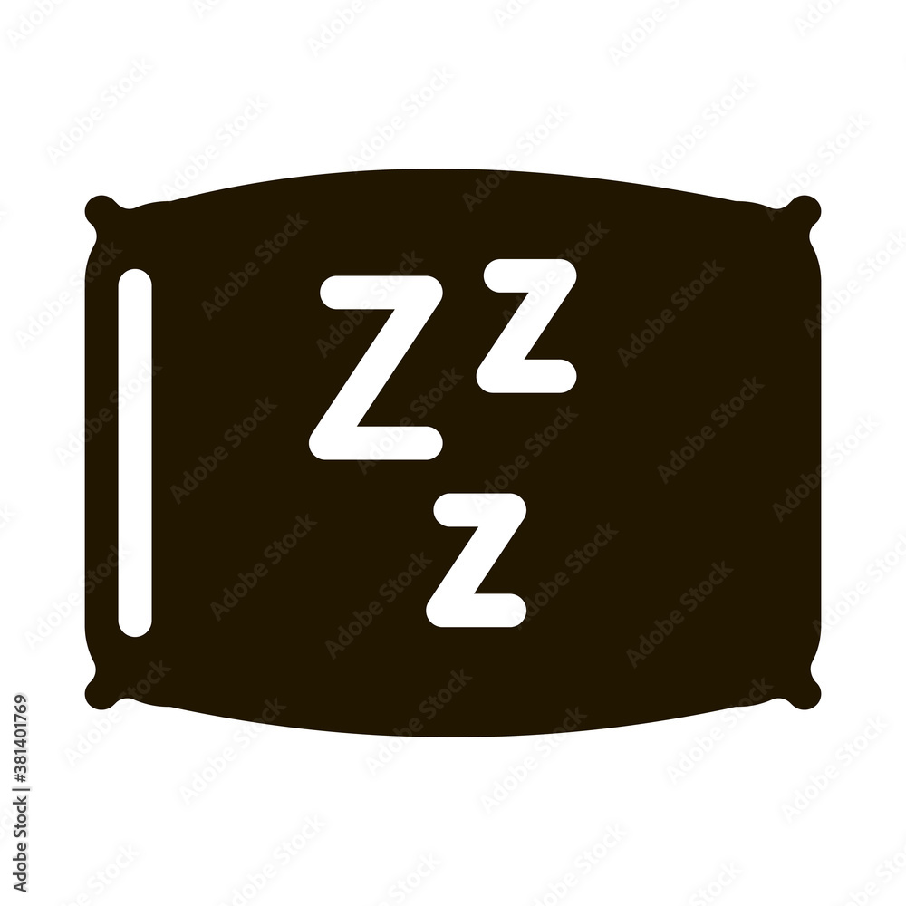 Cozy Pillow For Sleeping glyph icon vector. Cozy Pillow For Sleeping Sign. isolated symbol illustration Cozy Pillow For Sleeping glyph icon vector. Cozy Pillow For Sleeping Sign. isolated symbol illustration