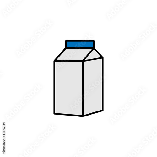 Milk carton icon image. Web design, mobile app.