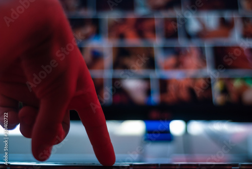 monitor with prohibited content when the user's fingers are browsing an illegal site on the Internet,