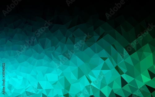 Dark Blue, Green vector polygon abstract background. A completely new color illustration in a vague style. Brand new design for your business.