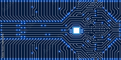 Microchip Technology Background, blue digital circuit board pattern