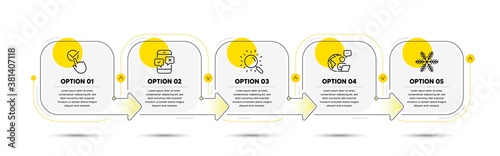 Phone survey, Search and Checkbox line icons set. Timeline process flowchart. Snowflake sign. Mobile quiz test, Find document, Approved. Air conditioning. Technology set. Vector