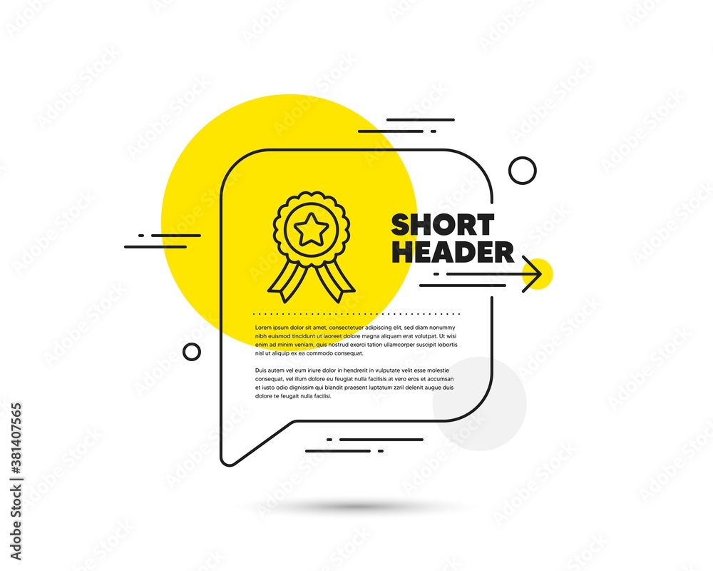 Winner ribbon line icon. Speech bubble vector concept. Award medal sign. Best achievement symbol. Winner ribbon line icon. Abstract bubble balloon badge. Vector Winner ribbon line icon. Speech bubble vector concept. Award medal sign. Best achievement symbol. Winner ribbon line icon. Abstract bubble balloon badge. Vector
