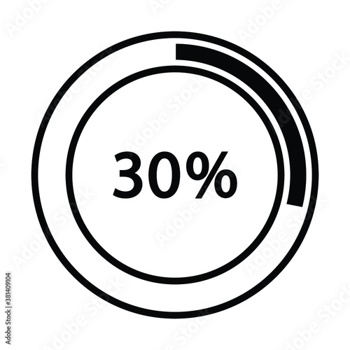 Progress bar and loading icons 30 percent