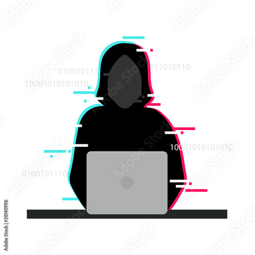 Cartoon flat scammer on white background vector illustration 