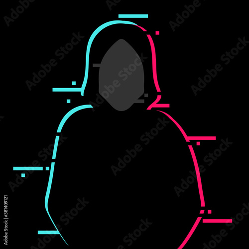 Cartoon flat scammer on black background vector illustration 