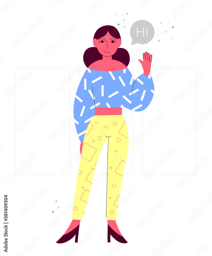 Modern Abstract girl says hi in bible text vector illustration modern style Modern Abstract girl says hi in bible text vector illustration modern style