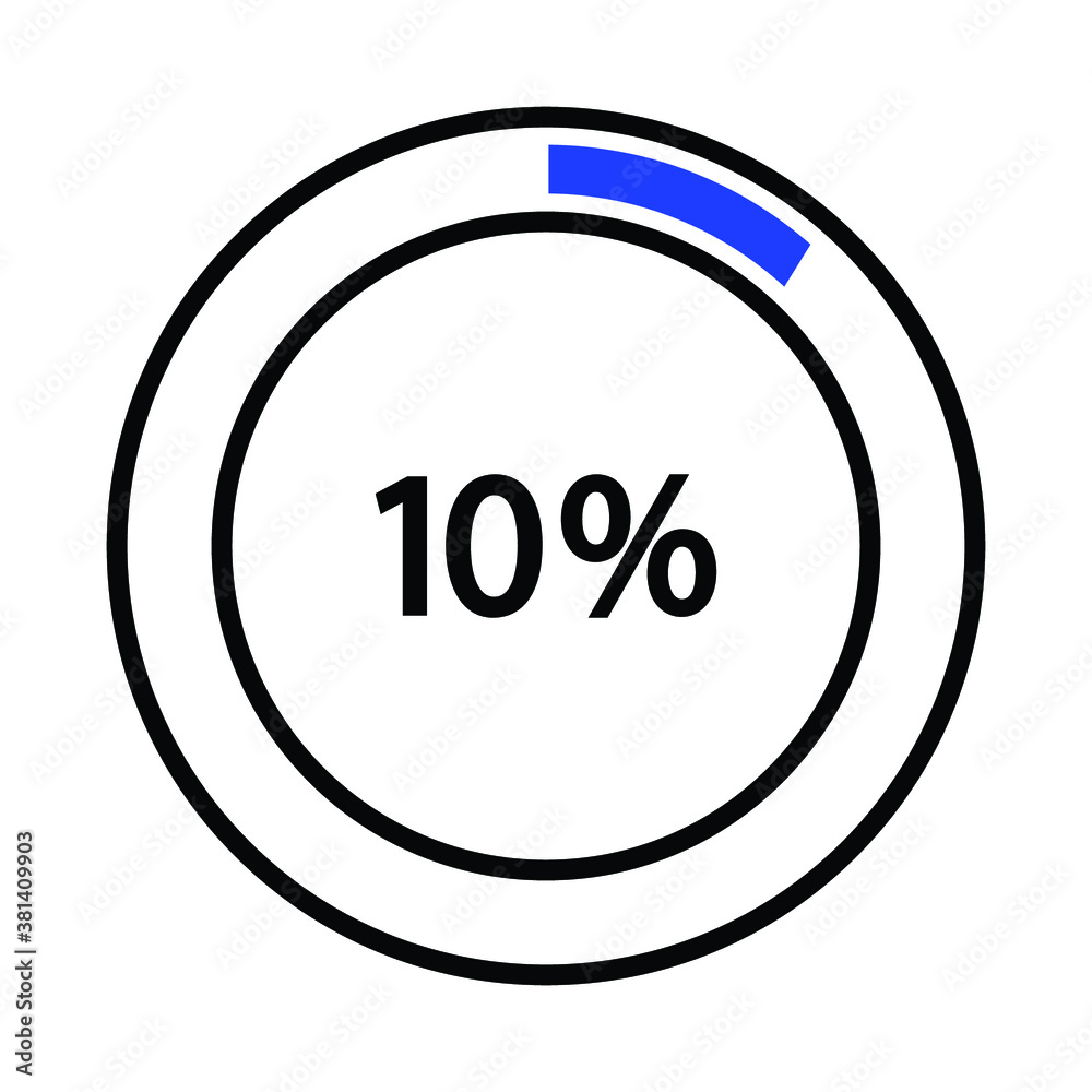 Progress bar and loading icons 10 percent Progress bar and loading icons 10 percent