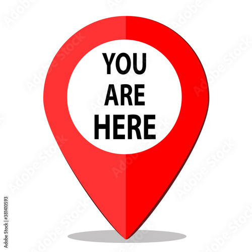 You are here. Red Location navigation pin.