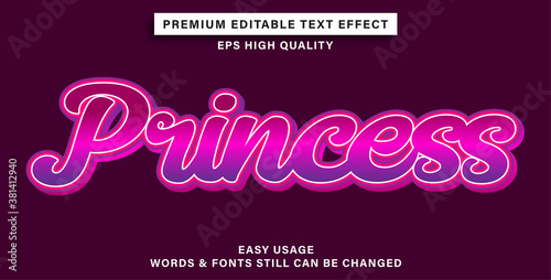 princess text effect style