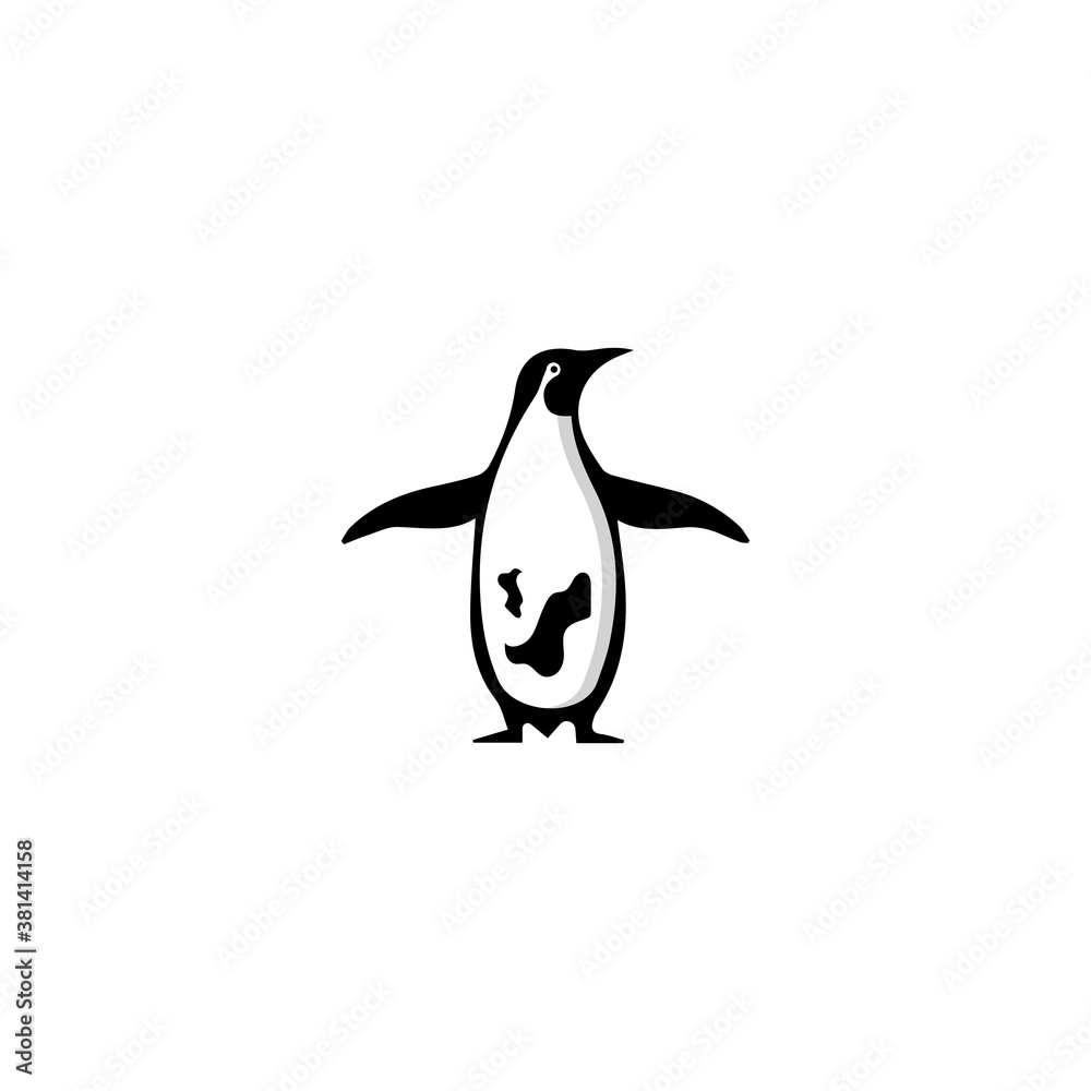 Naklejka premium penguin logo template design